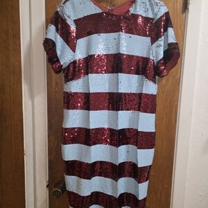 Maeve Sequin Striped Dress